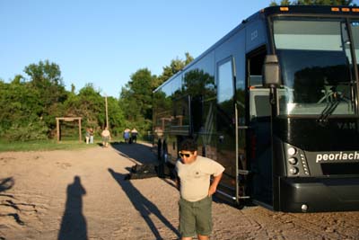 The Bus Finally Got Pulled Out By A Wrecker And We Loaded To Leave