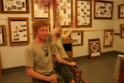 Tim And Mark Shake And Wave Like Bucking Broncos On The Horse Saddles In The School Building