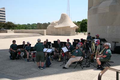 Setting The Band Up In The Shade To Beat The 100 Degree Weather!