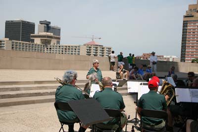 Janet Directs The Band As Ray Oster's Son Looks On
